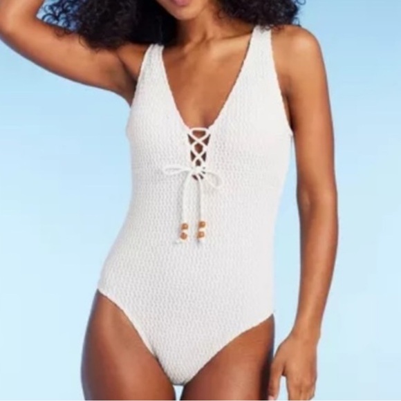 Shade & Shore Other - Shade & Shore Cream Swimsuit Size Large NWT